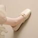 Fairy-style Wanwan Shallow For Women, 2026 Spring-summer New Model, Beaded Square-toed Soft Leather Soft-soled French_vogvips.com