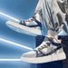 Men's High Top Canvas Shoes Height Increasing White Sneakers Trendy Skateboarding Lace Up Student Comfortable Platform Casual_vogvips.com