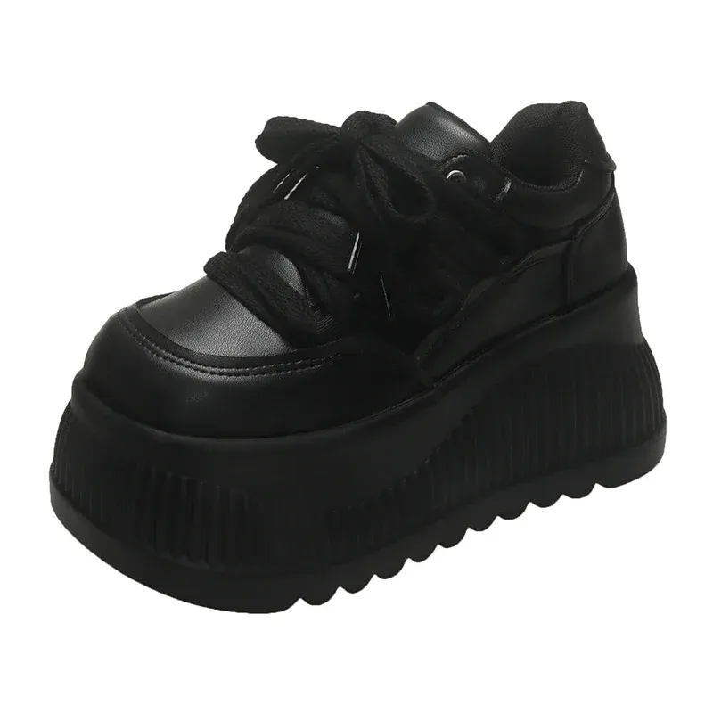 9 CM Platform Sneaker Caual For Women Light Outdoor Lace Up White Black Sneaker Breathable Fahion Sport Women'_vogvips.com