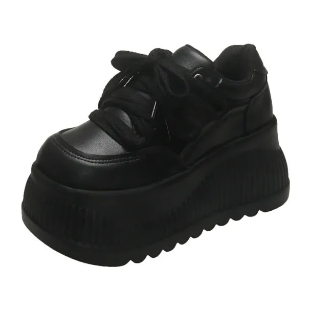 9 CM Platform Sneaker Caual For Women Light Outdoor Lace Up White Black Sneaker Breathable Fahion Sport Women'_vogvips.com