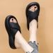 Women's Outdoor Slippers 2025 Summer New Thick Non-Slip Cross Strap Soft Sole Casual Beach Sandals_vogvips.com