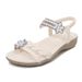 Plus-size Women's 2025 Summer Ethnic Style Sandals Beach Travel Bohemian Floral Rhinestone Shoes Flat Heel_vogvips.com