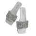 European And American Fashion Sequin Flat For Women, 2026 New Casual Versatile Square-toed Comfortable One-strap Beach_vogvips.com