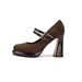 Chuyuji Retro Brown Everyday Versatile High-heeled Shoes With Chunky Heel, Square Toe, And Mary Jane Style For Petite_vogvips.com