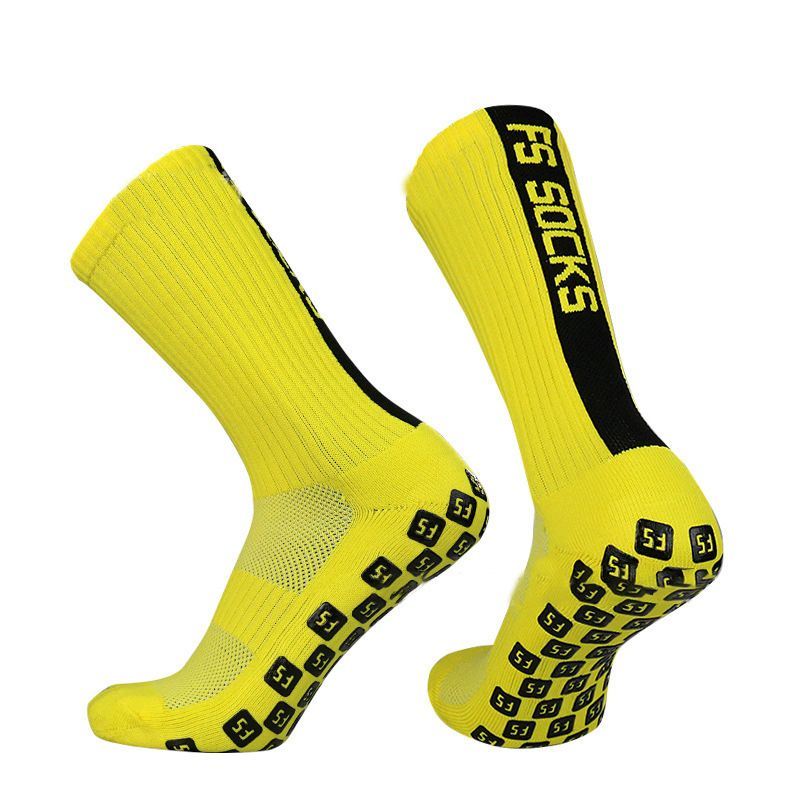 FS SOCKS Performance Football Socks – Cushioned Terry Sole With Anti-Slip Silicone Dots For Soccer, Training & Running (Striped Design, Unisex Fit)_vogvips.com