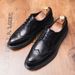 Suitable For All Seasons Business Formal British Style Trendy Brogue Men's Casual Pointed Leather Shoes_vogvips.com