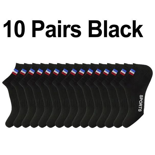 10/20/30 Pcs Men Breathable Low-Cut Athletic Socks Comfortable Moisture Wicking Polyester Spandex Blend For Sports &_vogvips.com