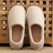 Cotton Winter Women Home Indoor Courtyard Household Couple Non-Slip Warm Fabric Slippers With Heel For Men_vogvips.com