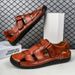 Cross-Border Hot Genuine Leather Cowhide Stitching Slippers Men 2024 Summer New Outdoor Beach Sandals Men's Trendy_vogvips.com