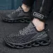 New Breathable Summer Net Face Men's Running Shoes Soft Sole Black Casual Sneakers With Increased Heel For Athletic Activity_vogvips.com