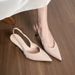 French-style Patent Leather Closed-toe Sandals For Women, New Summer Model, Versatile Stiletto Pointed Toe With Buckle_vogvips.com