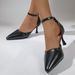 Foreign Trade Large Size High-heeled Women's Sandals, Summer Pointed Toe Stiletto Fashion British Style Buckle Shoes_vogvips.com