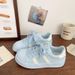 Blue Thick-Soled Sneakers For Women, Shell Toe, Autumn New Chic Niche Korean Style, Low-Top Versatile Sports White Shoes_vogvips.com