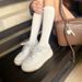 Women's Thick Soled Height Enhancing White Shoes For Women Spring New Genuine Leather Versatile Retro Old Silver Buckle Casual Sports Shoes_vogvips.com