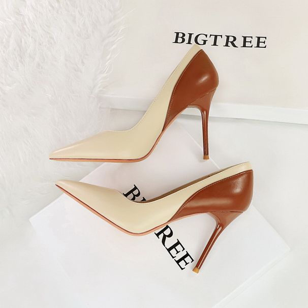 High Heels, Thin Heels, Women's Shoes, Light Mouth And Pointed Head Color Matching, Spring And Autumn New Super High Heels, Single Shoes_vogvips.com