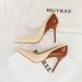 Vintage Style High Heels Pointed Toe Women S Dress Shoes For Party Evening Wear Chunky Heel Two Tone Design_vogvips.com
