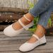 Mary Jane Flat 2024 Spring Autumn New Large Size French Retro Single With A Buckle Strap And Shallow Cut Small Leather_vogvips.com