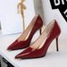 Elegant Pointed-Toe High Heel Pumps For Women - Ultra Shiny Patent Leather With Metallic Accents, Perfect For Parties & Evening Events_vogvips.com