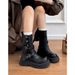 Platform Martin Women 2025 Autumn Winter New British Style Melad Brown Mid-Calf Fashion Two-Way Short Boots_vogvips.com