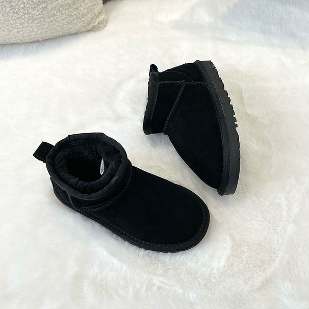 Girls' Genuine Shearling Snow Boots - Waterproof Winter Booties With Plush Fleece Lining, Non-Slip Sole For Cold Weather_vogvips.com
