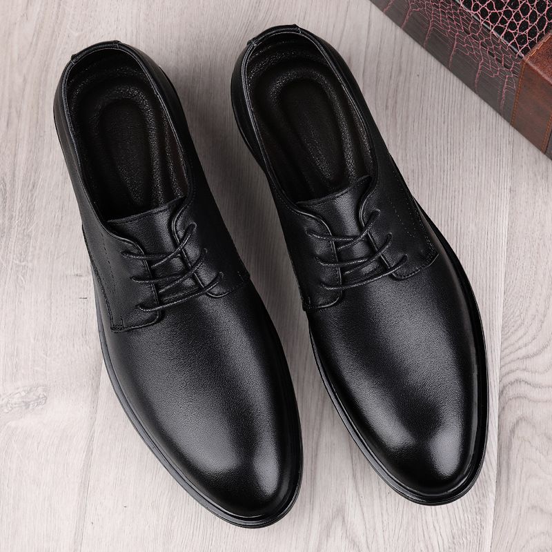 New Formal For Office Workers Business Casual Genuine Leather Men's Four Seasons Simple Derby Shoes_vogvips.com
