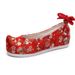 Bow Hanfu Woven Brocade, Pomegranate Flower Jacquard, Raised Toe Shoes, Ancient Style Women's Singles Shoes_vogvips.com