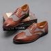 Euro Step Men's Size 48 New Casual Fashion British Style Brogue Leather Low-top Wedding Shoes_vogvips.com