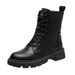 Martin British Style 2024 Autumn Winter New Round Toe Short For Female Students Thick Sole Fleece Lined Thickened_vogvips.com