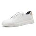 Men's Round Head Board Shoes Cowhide Surface Breathable Small Hole Casual Little White Shoes Low-top Sports Men's Shoes_vogvips.com