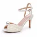 White Pearl High Heel Sandals For Women With Ankle Buckle Strap And Peep Toe Daily Outfit_vogvips.com