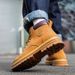 European Warm Series 2025 Autumn New Genuine Leather Classic Yellow Work Men's Martin Boots Trendy_vogvips.com