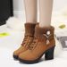 2013 Winter New Rhinestone High Chunky Heel Fur Short Fleece Lined Martin Boots Women Plus Size Shoes_vogvips.com
