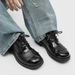 ShoeVault Design Square Toe 2025 New Men's Leather Casual Business British Style Height-Increasing Derby Shoes Irregular Stitching_vogvips.com