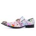 Shi Cong Personalized Printed Men's Leather White Height Increasing Pointed Korean Edition Suit Trendy Shoes_vogvips.com