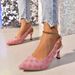 P7n Pattern Large Size Stiletto High Heels For Women Spring And Autumn New Style Pointed Toe Shallow Mouth Buckle Back Empty Fashion Shoes_vogvips.com