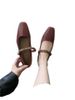 Black Thick Comfortable Single Shoe Women's Shallow Mouth Mid Heel Work Korean Version Gentle Style Square Toe Soft_vogvips.com