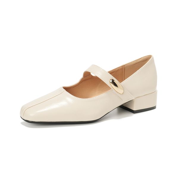 French Light Mouth Mary Jane Single Shoes Women's Thick Heel Medium Heel Ladyshoes Not Tired Feet Work Women's Shoes_vogvips.com