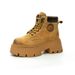 Big Yellow Boots Women's New Pigskin Retro Locomotive Boots Mountaineering Tooling Short Boots Martin Boots Women's Boots_vogvips.com