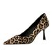 9537 European American Style Pointed Toe High-heeled Women, Leopard Print, Sexy Stiletto Heels, Suitable For Parties,_vogvips.com