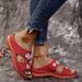 Women’s Shoes Simple And Comfortable Flower Flat Bottom Women's Fish Mouth Slippers New Foreign Trade Large Size Wedge Heel Slippers_vogvips.com