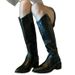 Lancui Edition~V-Mount Rivet Pointed Toe Western Cowboy Over-the-Knee Heel Long Women's High Tube Riding Boots_vogvips.com