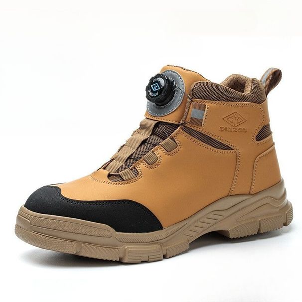 Men's Winter Fur Lined Hiking Waterproof Non Slip Rotary Buckle Snow Boots For Cold Weather Outdoor Daily Wear_vogvips.com