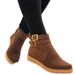 2022 Autumn Winter New Plus Size Women's Shoes Belt Low Heel Solid Color Buckle Casual Short Martin Boots_vogvips.com