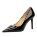 6122-3K36 European And American Style Banquet Heels Stiletto Shiny Patent Leather Shallow Pointed Toe Sparkling_vogvips.com