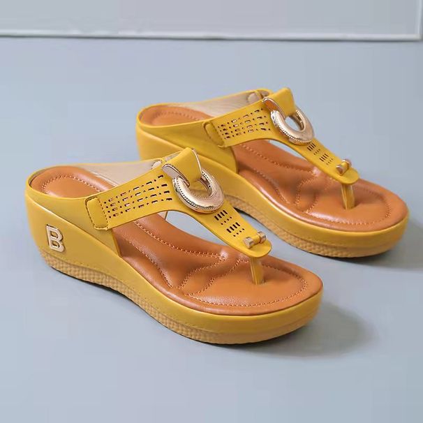 plus Size Women's Beach Slip-On Wedge Sandals Roman Style Comfortable Outdoor Slippers_vogvips.com