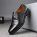 Spring And Autumn New Business Leather Shoes Men, Three-Connector Formal Work Shoes, Security Guard Interview Casual_vogvips.com