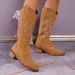 Spring And Autumn New Style Chunky Heel V-Cut Slimming Travel High Tube Long Over-the-Knee Embroidered Western Cowboy_vogvips.com
