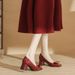 Women's Shoes Casual Business Wedding Party Square Toe Red Mary Jane Thick Heel Patent Leather French High Heel Wedding Shoes Single Shoes Women_vogvips.com