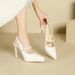1088-16 Rhinestone One-Strap Heel Sandals For Women Pointed Toe Stiletto Waterproof Platform Single Shoes Backless_vogvips.com