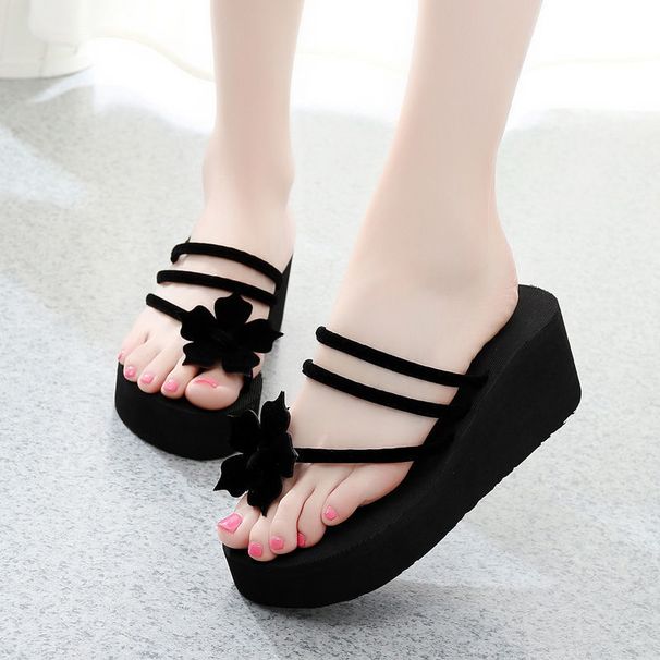 Women's Summer Fashion Outdoor Wear Platform Thick Sole Wedge Non-Slip Beach Sandals Flip-Flops For Short People Height_vogvips.com
